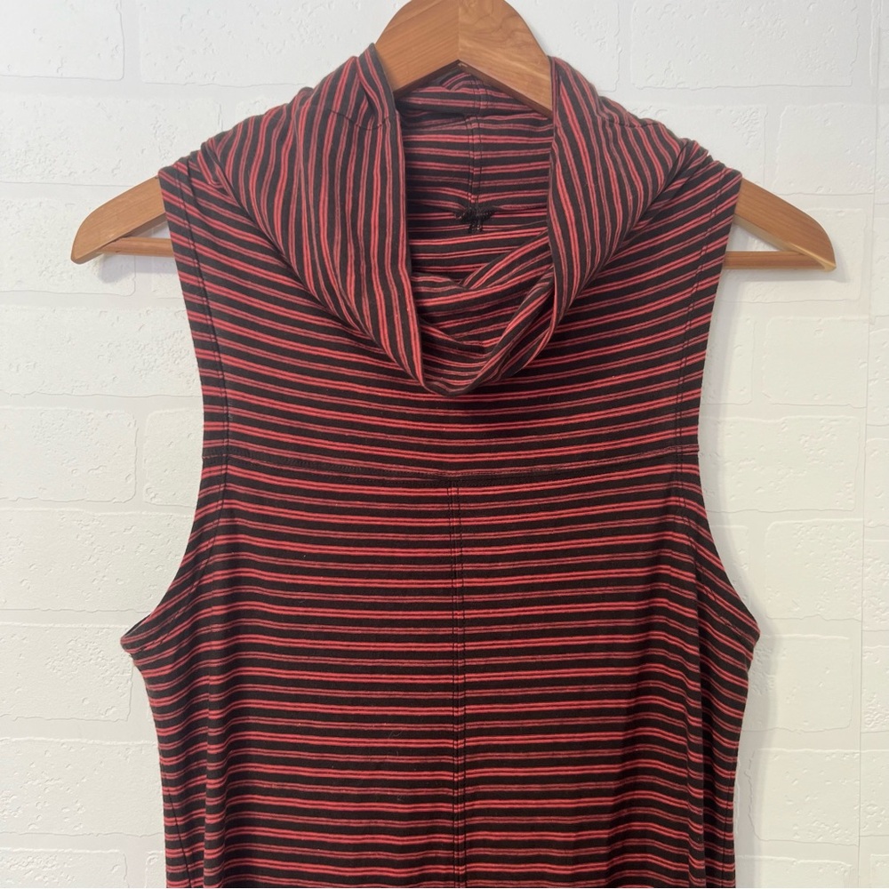 Horny Toad Striped Sleeveless Cowl Neck Organic Cotton Blend Midi Dress Size M - Picture 9 of 12